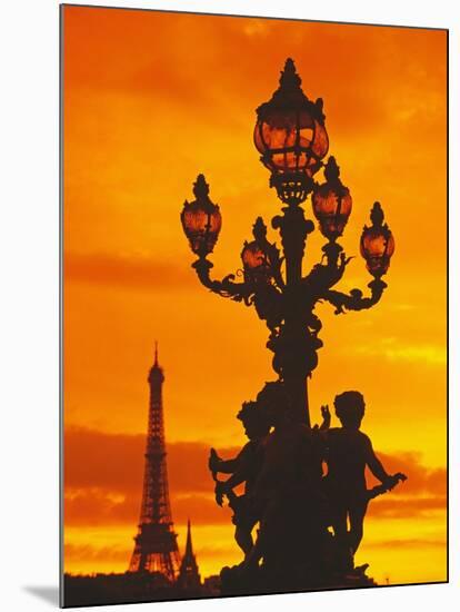 Street Light on Pont Alexandre III at Sunset-Murat Taner-Mounted Photographic Print