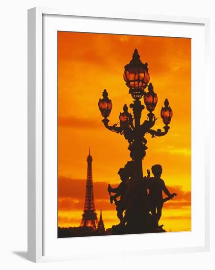 Street Light on Pont Alexandre III at Sunset-Murat Taner-Framed Photographic Print