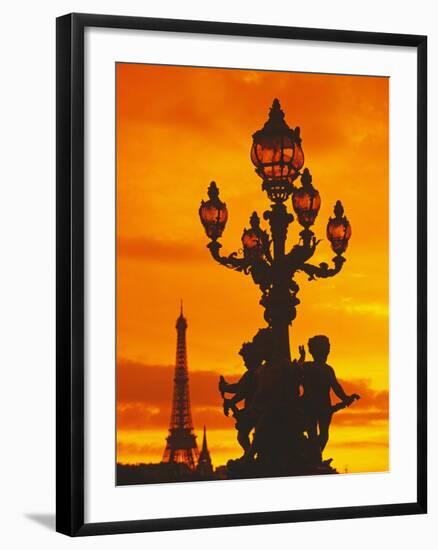 Street Light on Pont Alexandre III at Sunset-Murat Taner-Framed Photographic Print