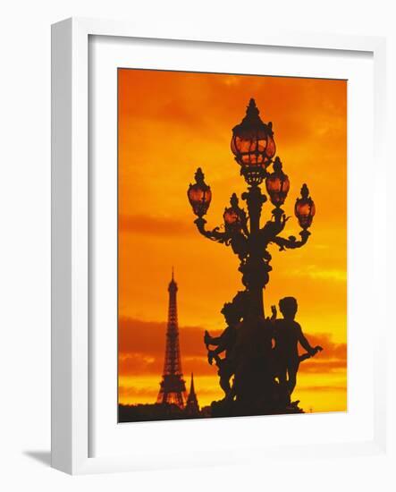 Street Light on Pont Alexandre III at Sunset-Murat Taner-Framed Photographic Print