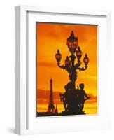 Street Light on Pont Alexandre III at Sunset-Murat Taner-Framed Photographic Print