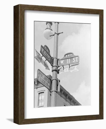 Street Light with Signs-null-Framed Photographic Print