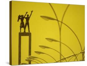 Street Lights and Monument in Jakarta, Indonesia-Co Rentmeester-Stretched Canvas