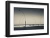 Street lights at boardwalk, Namal, Tel Aviv, Israel-null-Framed Photographic Print