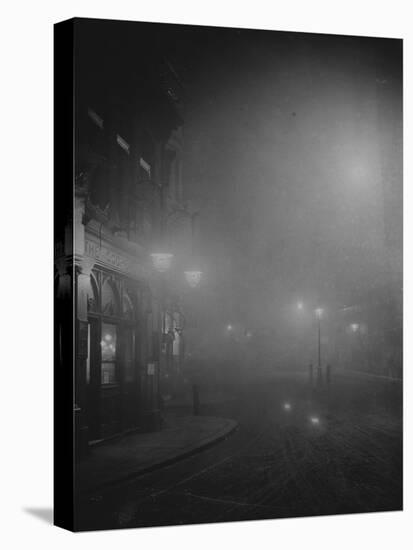 Street Lights in Fog-null-Stretched Canvas