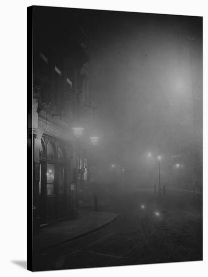 Street Lights in Fog-null-Stretched Canvas