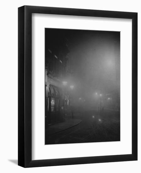 Street Lights in Fog-null-Framed Photographic Print