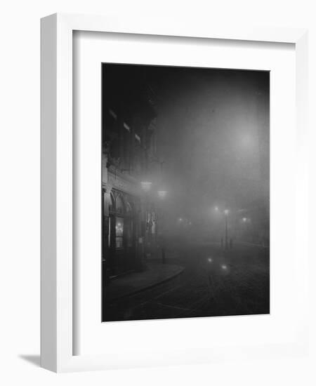 Street Lights in Fog-null-Framed Photographic Print