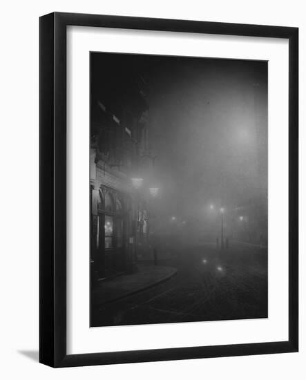 Street Lights in Fog-null-Framed Photographic Print