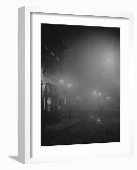Street Lights in Fog-null-Framed Photographic Print