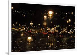 Street Lights in the Night, Abstract, Paris, France-Skaya-Framed Photographic Print