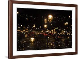 Street Lights in the Night, Abstract, Paris, France-Skaya-Framed Photographic Print