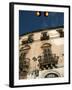 Street Lights Overlooking a Grocer's Store in the Narrow Streets of the Old City of Ortigia-David Pickford-Framed Photographic Print