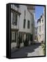 Street Lined with Hollyhocks, St. Martin-De-Re, Ile De Re Charente-Maritime, France, Europe-Peter Richardson-Framed Stretched Canvas