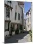 Street Lined with Hollyhocks, St. Martin-De-Re, Ile De Re Charente-Maritime, France, Europe-Peter Richardson-Mounted Photographic Print