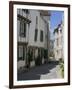 Street Lined with Hollyhocks, St. Martin-De-Re, Ile De Re Charente-Maritime, France, Europe-Peter Richardson-Framed Photographic Print