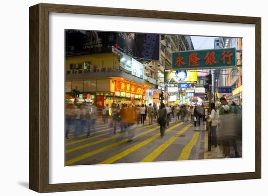 Street Market at Night, Mongkok, Kowloon, Hong Kong, China-Charles Bowman-Framed Photographic Print