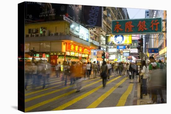 Street Market at Night, Mongkok, Kowloon, Hong Kong, China-Charles Bowman-Stretched Canvas