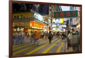 Street Market at Night, Mongkok, Kowloon, Hong Kong, China-Charles Bowman-Framed Photographic Print