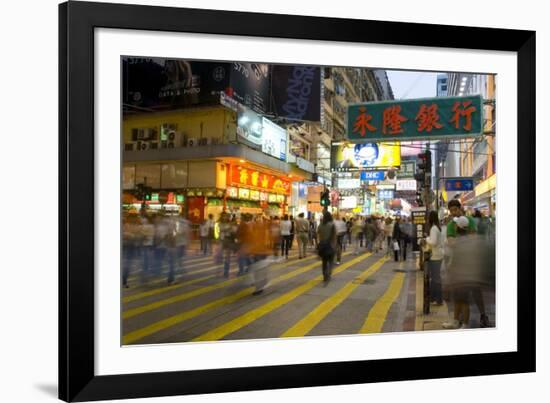 Street Market at Night, Mongkok, Kowloon, Hong Kong, China-Charles Bowman-Framed Photographic Print