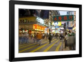 Street Market at Night, Mongkok, Kowloon, Hong Kong, China-Charles Bowman-Framed Photographic Print