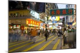 Street Market at Night, Mongkok, Kowloon, Hong Kong, China-Charles Bowman-Mounted Photographic Print