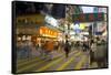 Street Market at Night, Mongkok, Kowloon, Hong Kong, China-Charles Bowman-Framed Stretched Canvas