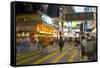 Street Market at Night, Mongkok, Kowloon, Hong Kong, China-Charles Bowman-Framed Stretched Canvas