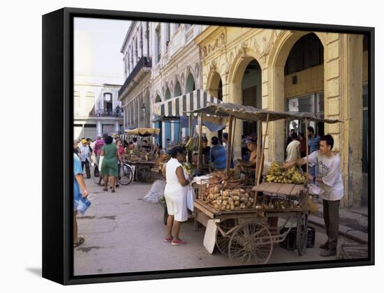 Street Market, Old Havana, Havana, Cuba, West Indies, Central America-Mark Mawson-Framed Stretched Canvas
