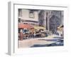 Street Market, Quimperle-Mortimer Menpes-Framed Art Print