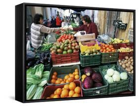 Street Market, Sanlucar De Barrameda, Andalucia, Spain-Michael Newton-Framed Stretched Canvas