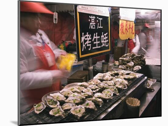 Street Market Selling Oysters in Wanfujing Shopping Street, Beijing, China-Kober Christian-Mounted Photographic Print