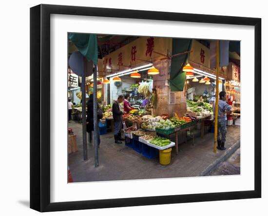 Street Market Vegetables, Hong Kong, China-Julie Eggers-Framed Premium Photographic Print