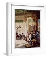 Street Merchant in Istanbul, 1883-Hippolyte Berteaux-Framed Giclee Print
