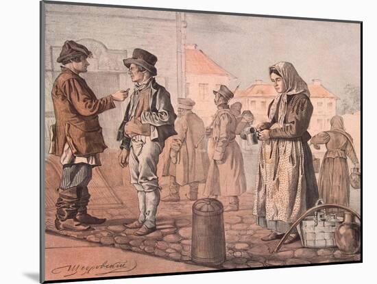 Street Milk Seller (From the Series These are Our People), 1842-Ignati Stepanovich Shchedrovsky-Mounted Giclee Print
