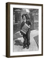 Street Music: a Concertina Player with Monkey Friend, C.1890-null-Framed Art Print