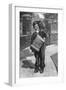 Street Music: a Concertina Player with Monkey Friend, C.1890-null-Framed Art Print