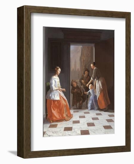 Street Musicians at the Door, 1665-Jacob Ochtervelt-Framed Giclee Print