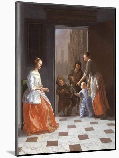 Street Musicians at the Door, 1665-Jacob Ochtervelt-Mounted Giclee Print