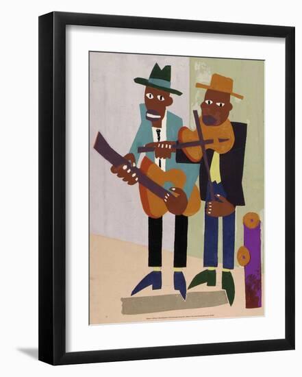 Street Musicians-William H Johnson-Framed Art Print