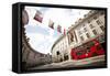 Street Near Piccadilly Circus in London, England with Double Decker Bus-Carlo Acenas-Framed Stretched Canvas