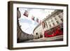 Street Near Piccadilly Circus in London, England with Double Decker Bus-Carlo Acenas-Framed Photographic Print