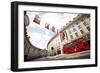 Street Near Piccadilly Circus in London, England with Double Decker Bus-Carlo Acenas-Framed Photographic Print