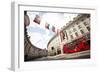 Street Near Piccadilly Circus in London, England with Double Decker Bus-Carlo Acenas-Framed Photographic Print