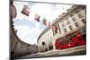 Street Near Piccadilly Circus in London, England with Double Decker Bus-Carlo Acenas-Mounted Photographic Print
