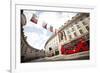 Street Near Piccadilly Circus in London, England with Double Decker Bus-Carlo Acenas-Framed Photographic Print