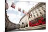 Street Near Piccadilly Circus in London, England with Double Decker Bus-Carlo Acenas-Mounted Photographic Print