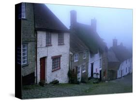 Street of "Gold Hill" Shrouded in Fog, Shaftesbury, Dorset, England-Jan Stromme-Stretched Canvas