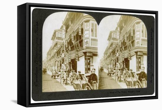 Street of Tea Houses, Shanghai, China, 20th Century-ME Wright-Framed Stretched Canvas