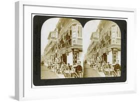 Street of Tea Houses, Shanghai, China, 20th Century-ME Wright-Framed Giclee Print